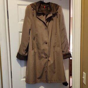 Gallery Tan Trench Coat with Hood